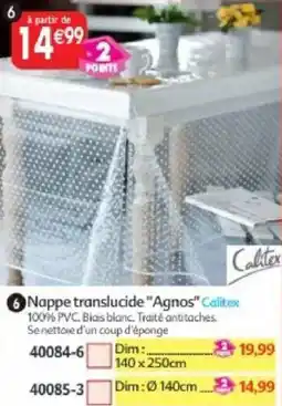 Maximo Calitex Nappe translucide "Agnos" offre