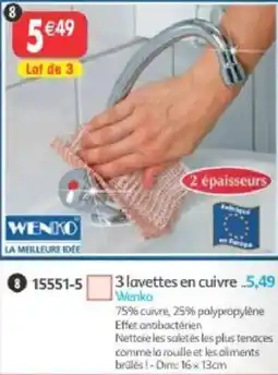 Maximo Wenko lavettes en cuivre offre
