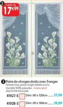 Maximo Coloris paint Paire de vitrages droits avec franges offre