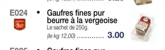 Croque Gel Gaufres Fines Pur Beurre à La Vergeoise offre