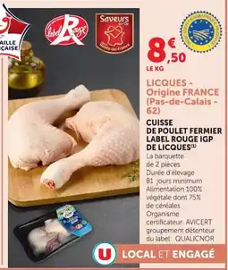 Super U LICQUES CUISSE DE POULET FERMIER offre
