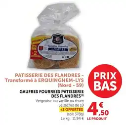 Super U Patisserie des Flandres Gaufres Fourrées offre