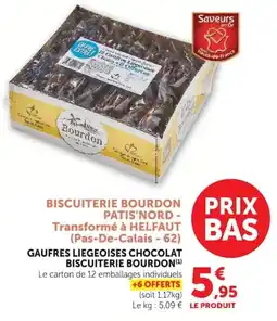 Super U Biscuiterie Bourdon Gaufres liegeoises chocolat offre