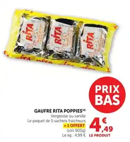 Super U RITA GAUFRE POPPIES offre
