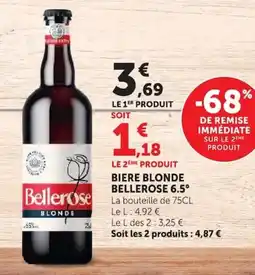Super U Bellerose Bière blonde offre