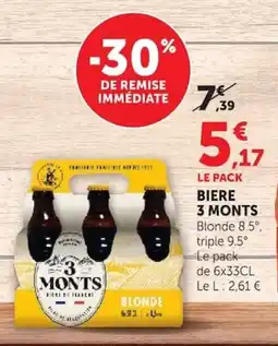 Super U 3 MONTS BIÈRE BLONDE offre