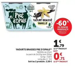 Super U PRE D'OPALE YAOURT BRASSÉ offre