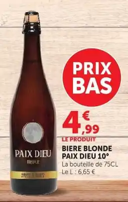 Super U PAIX DIEU BIÈRE BLONDE offre
