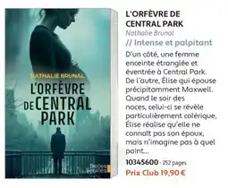 France Loisirs L'Orfèvre de Central Park offre