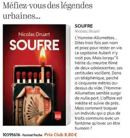 France Loisirs SOUFRE Nicolas Druart offre