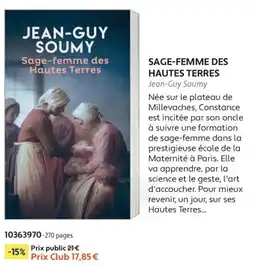 France Loisirs Jean-guy soumy sage-femme des hautes terres offre