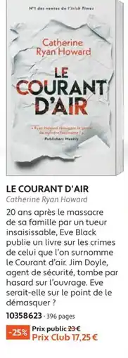 France Loisirs Catherine Ryan Howard LE COURANT D'AIR offre