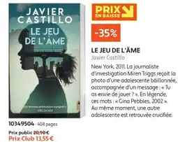 France Loisirs Javier castillo le jeu de l'âme offre