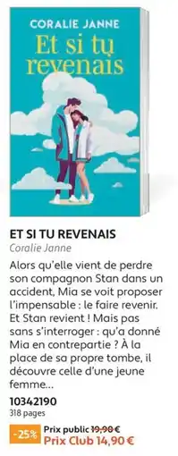 France Loisirs Coralie Janne Et si tu revenais offre