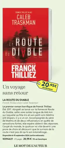 France Loisirs Franck thilliez caleb traskman la route du diable offre