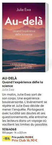 France Loisirs Au-dela quand l'experience defie la science offre