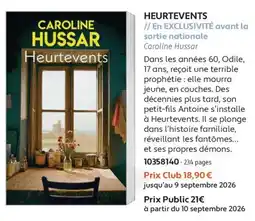 France Loisirs CAROLINE HUSSAR Heurtevents offre