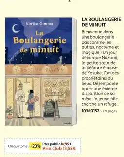 France Loisirs Noriko Onuma La Boulangerie de minuit offre