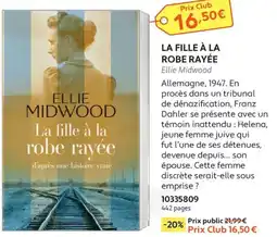 France Loisirs Ellie Midwood La fille à la robe rayée offre