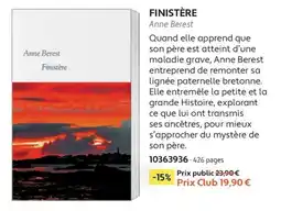 France Loisirs FINISTÈRE Anne Berest offre