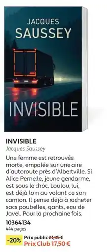 France Loisirs Jacques Saussey Invisible offre