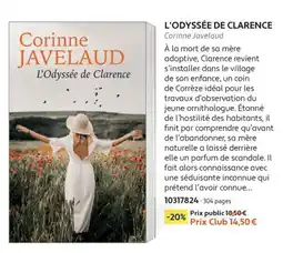 France Loisirs Corinne javelaud l'odyssée de clarence offre