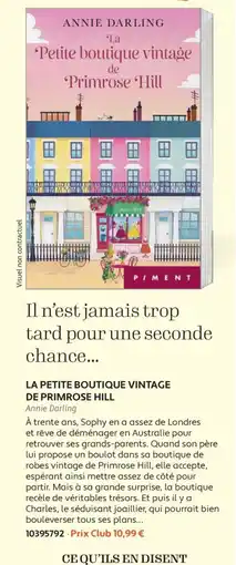 France Loisirs La petite boutique vintage de primrose hill offre