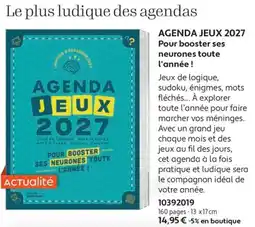 France Loisirs AGENDA JEUX 2027 offre