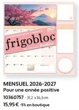 France Loisirs frigobloc MENSUEL 2026-2027 offre
