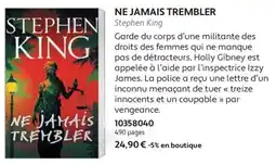 France Loisirs Stephen King NE JAMAIS TREMBLER offre