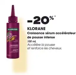 Aprium Pharmacie Klorane Croissance sérum accélérateur de pousse intense offre