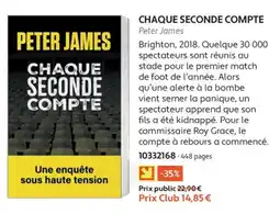 France Loisirs Peter James Chaque seconde compte offre