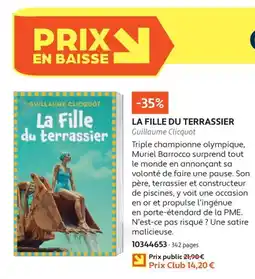 France Loisirs Guillaume Clicquot La Fille du terrassier offre