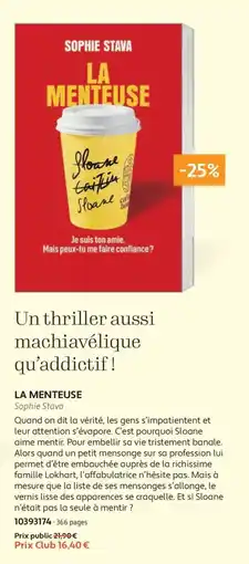 France Loisirs Sophie stava la menteuse offre