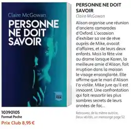 France Loisirs Poech Personne ne doit savoir offre