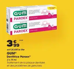 Aprium Pharmacie GUM Dentifrice Paroex offre