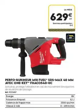 Tout faire matériaux Bosch - perfo-burineur m18 fuel sds-max 40 mm avec one-key fhacos40-qc offre