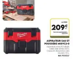 Tout faire matériaux Milwaukee - aspirateur eau et poussière m18vc2-0 offre