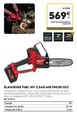 Tout faire matériaux Bosch - élagueuse fuel 18v 5,5ah m18 fhs20-5552 offre