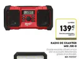Tout faire matériaux Milwaukee - radio de chantier m18 jsr-o offre