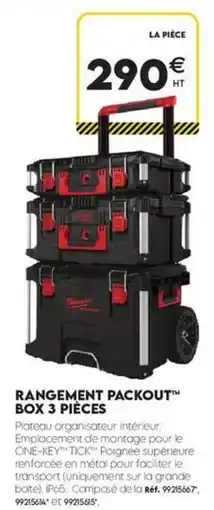 Tout faire matériaux Rangement packout box 3 pieces offre