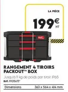 Tout faire matériaux Rangement 4 tiroirs packout box offre