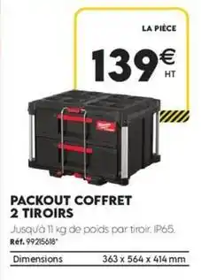 Tout faire matériaux Packout coffret 2 tiroirs offre