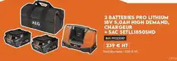 Tout faire matériaux 2 batteries pro lithium 1av 5,0ah hioh demand, chargeur + sac offre