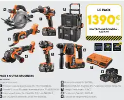 Tout faire matériaux Pack 6 outils brushless offre