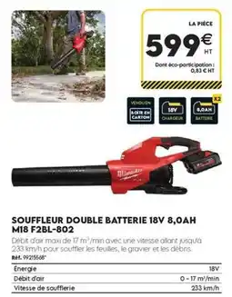 Tout faire matériaux Souffleur double batterie 18v 8,0ah m18 f2bl-802 offre