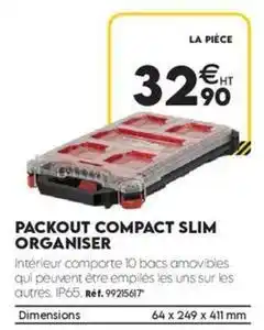 Tout faire matériaux Packout compact slim organiser offre