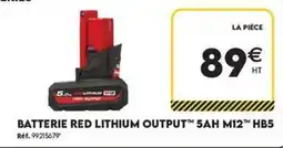 Tout faire matériaux Batterie red lithium output 5ah m12 hb5 offre