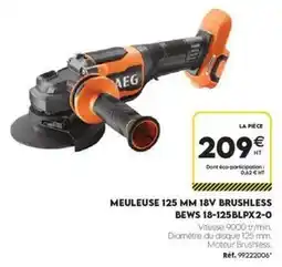 Tout faire matériaux Aeg - meuleuse 125 mm 18v brushless bews 18-125blpx2-0 offre