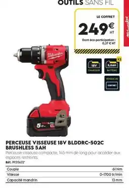 Tout faire matériaux Bosch - perceuse visseuse 18v bddrc-502c brushless 5ah offre
